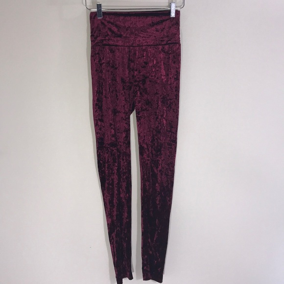 Crushed Velvet Velour Leggings High Waisted Suede - Picture 4 of 8